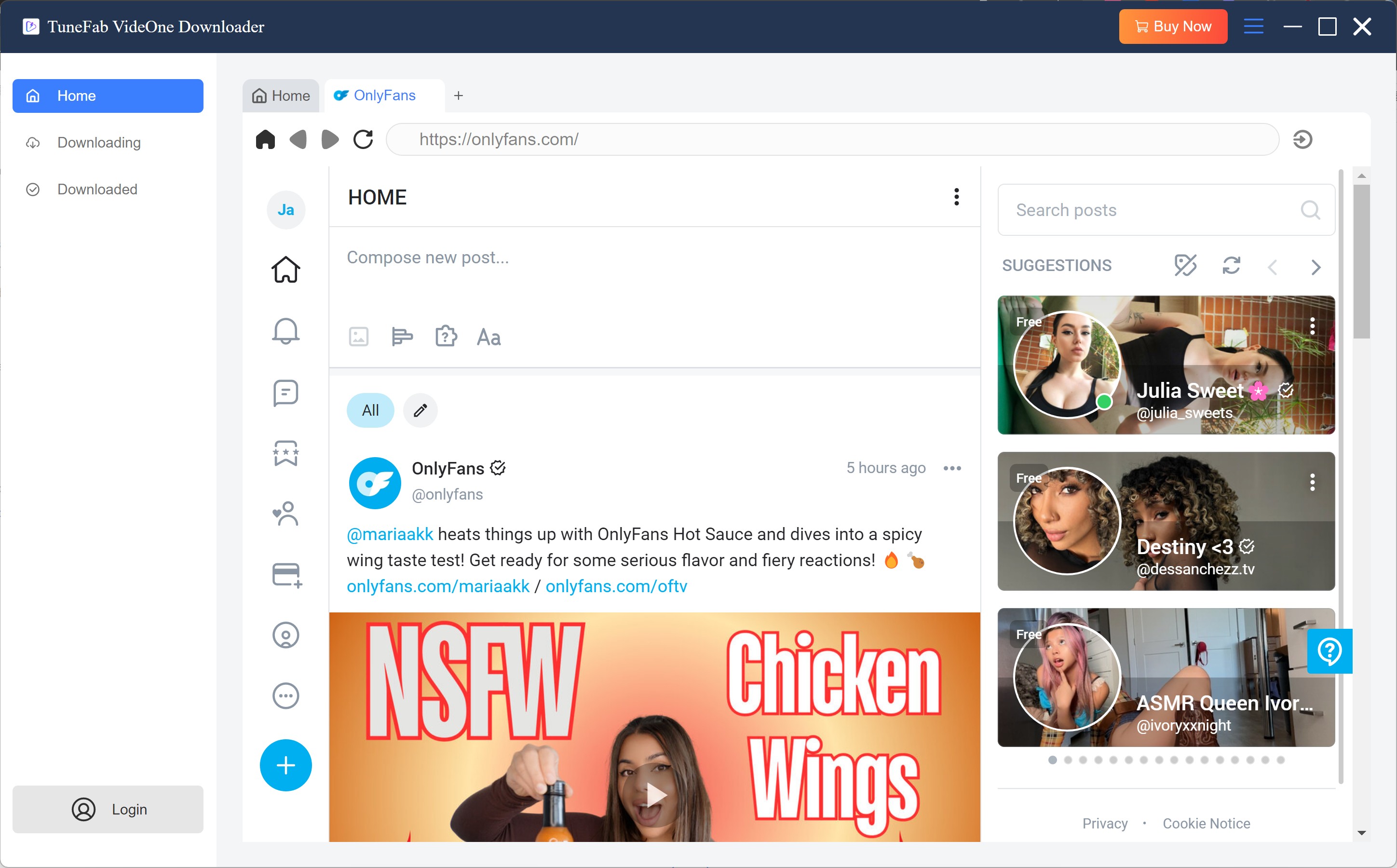 TuneFab OnlyFans Downloader review: How-to-use Step 2