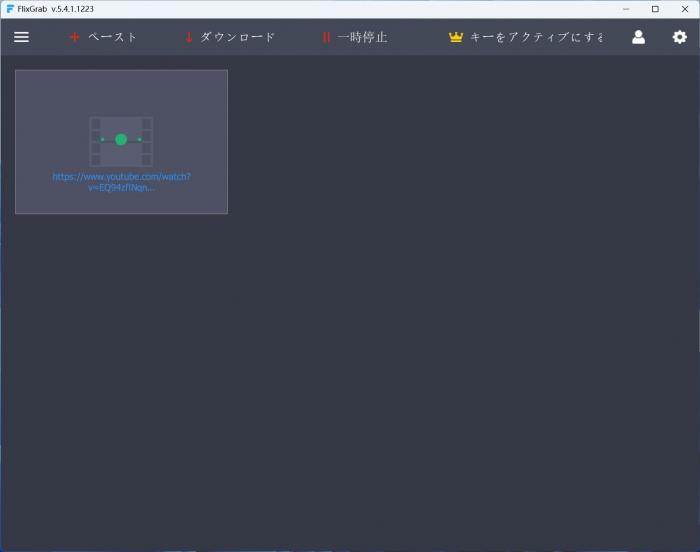 FlixGrab+に動画URLを追加して解析する画面