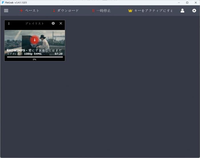 FlixGrab+で画質と字幕を設定して保存を始める画面