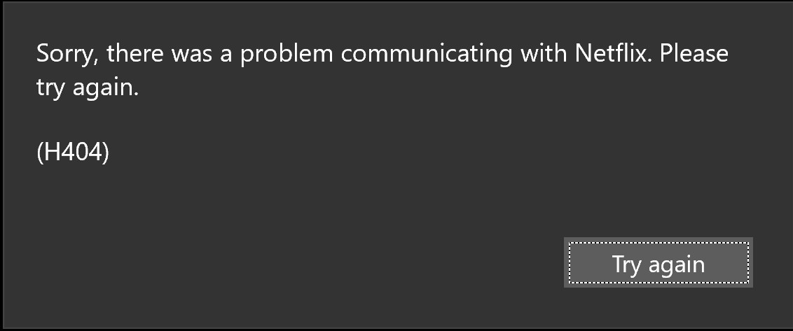 Screenshot showing the old Netflix Windows app returning an error and no longer supporting offline downloads