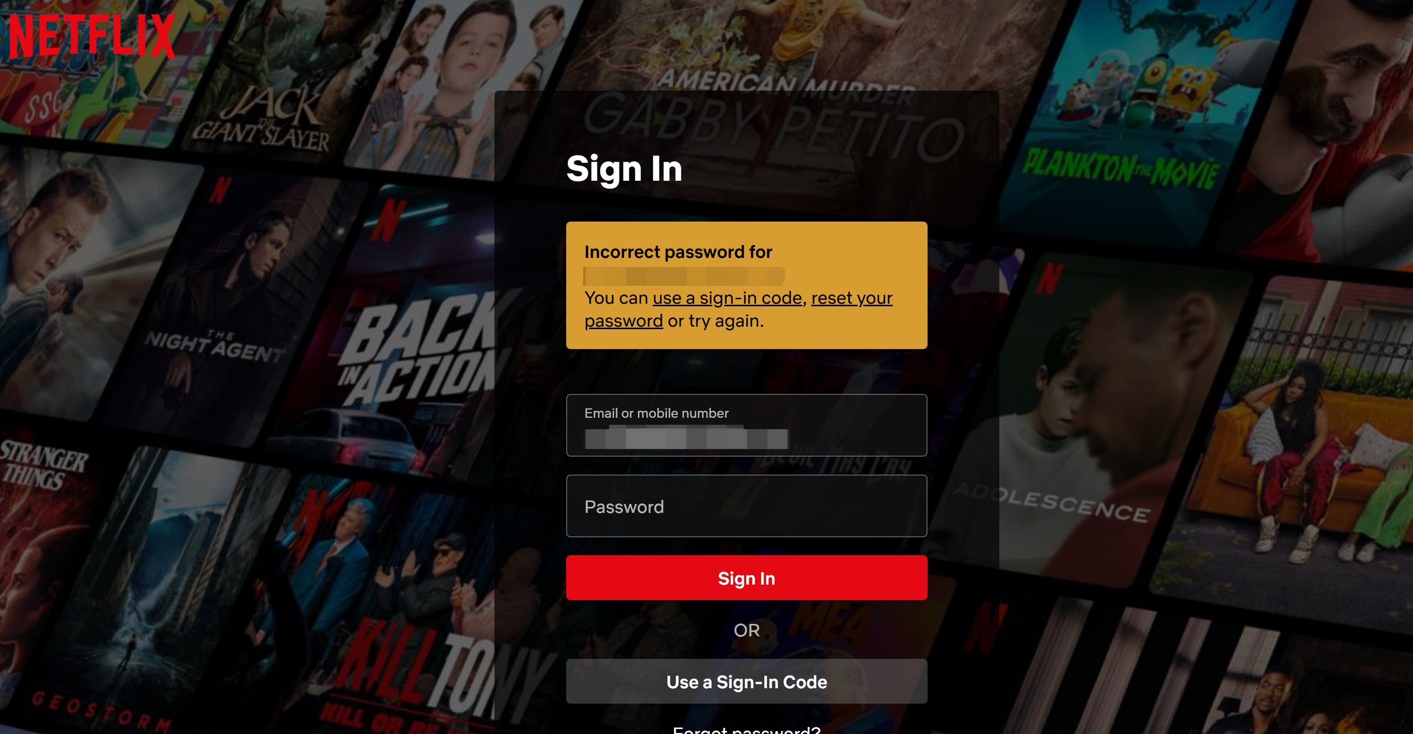 check your login credential to troubleshoot is netflix down