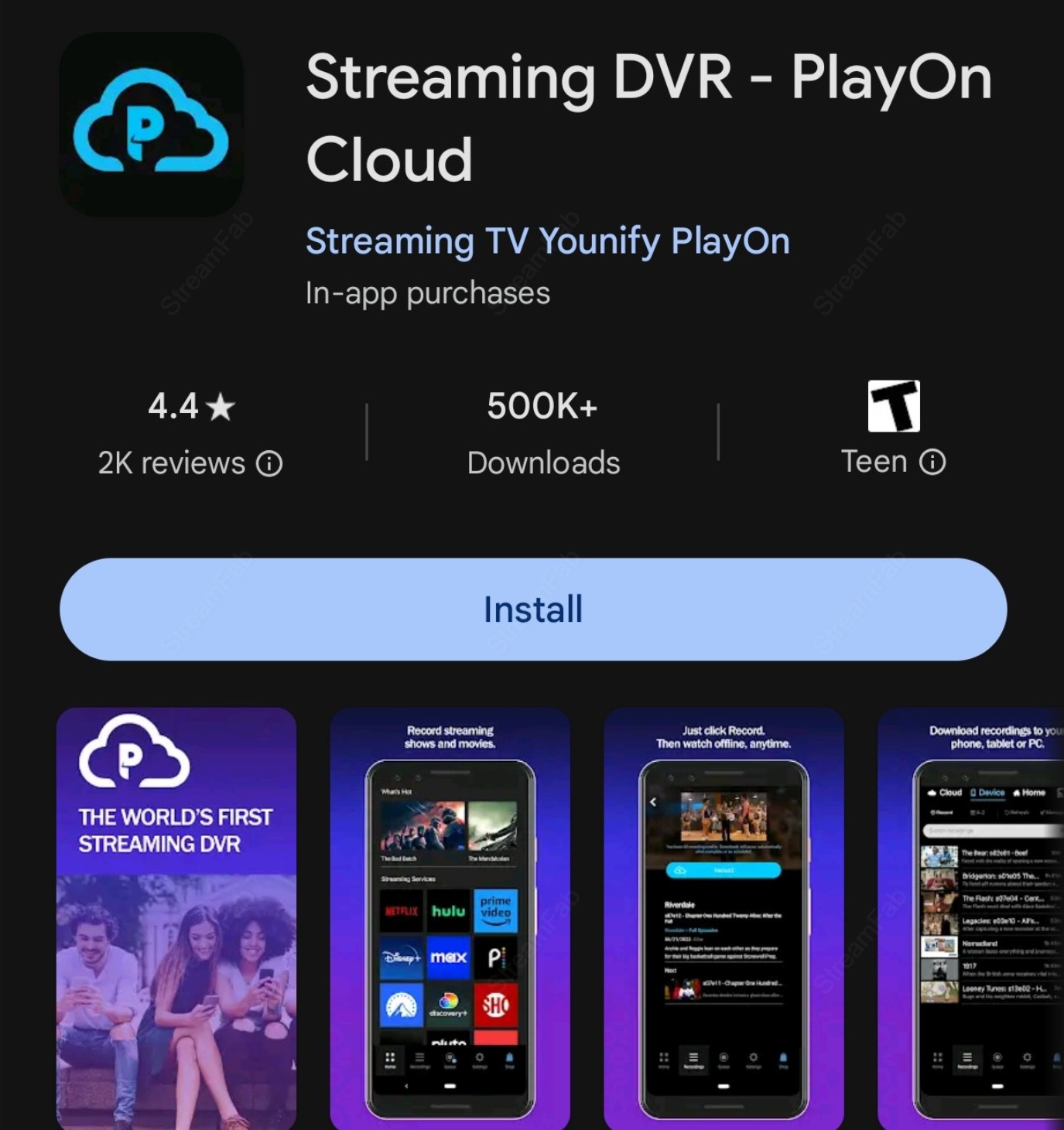 How to screen record Disney Plus on iPhone/Android with PlayOn Cloud: step 1
