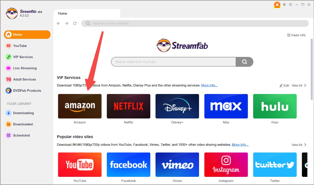 Descargar películas alquiladas en Amazon con StreamFab Amazon Downloader: paso 1