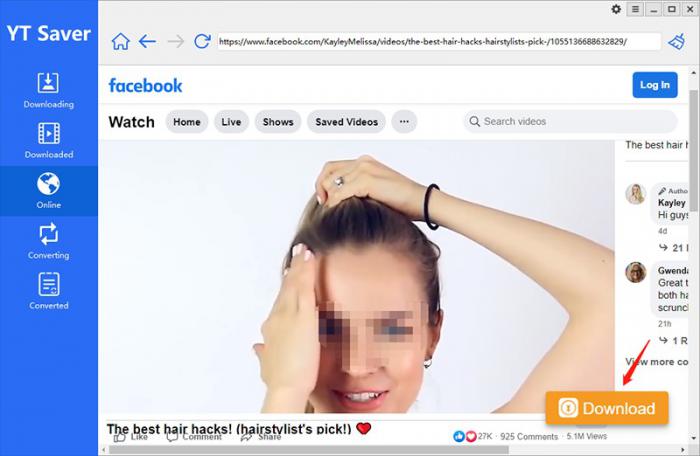 Facebook ビデオをダウンロード失敗