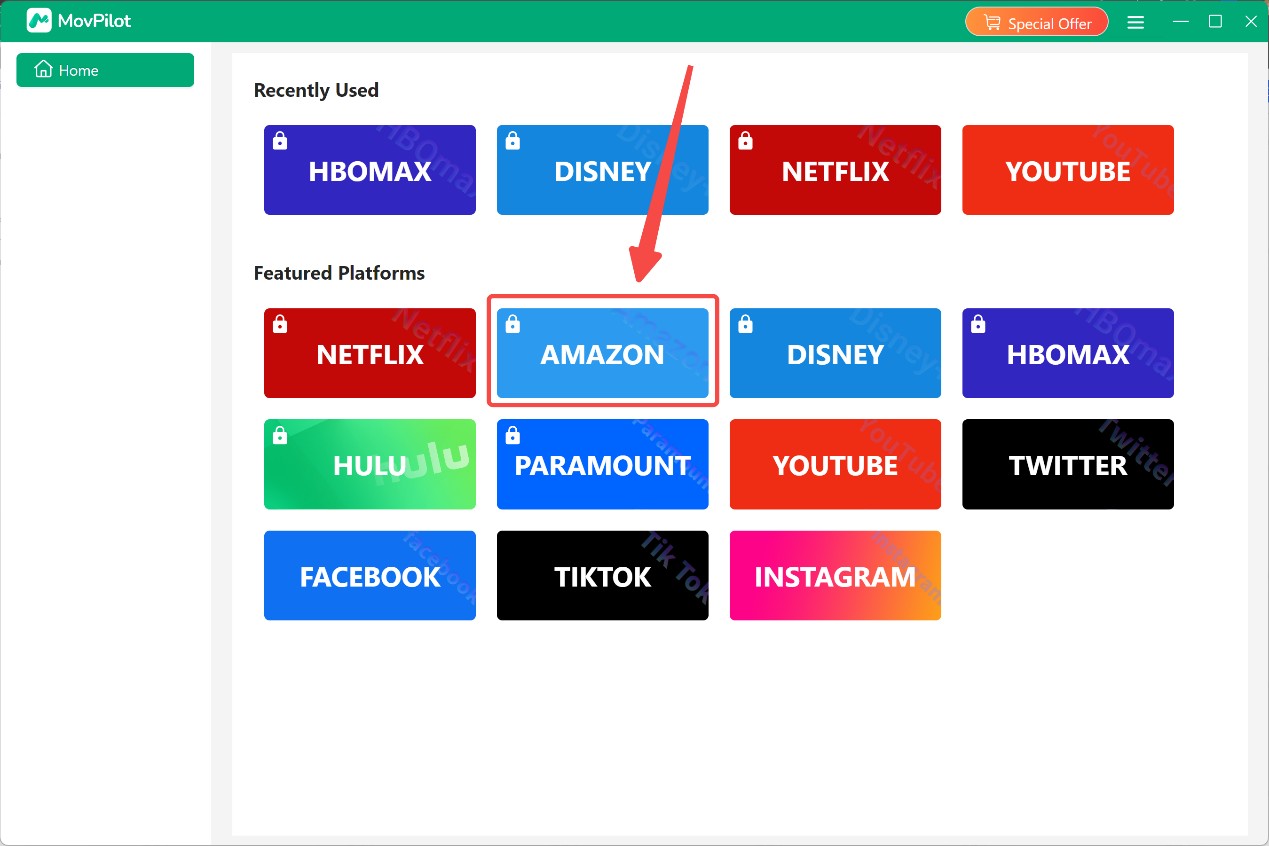 MovPilot Amazon Prime Downloader review: operation step 1