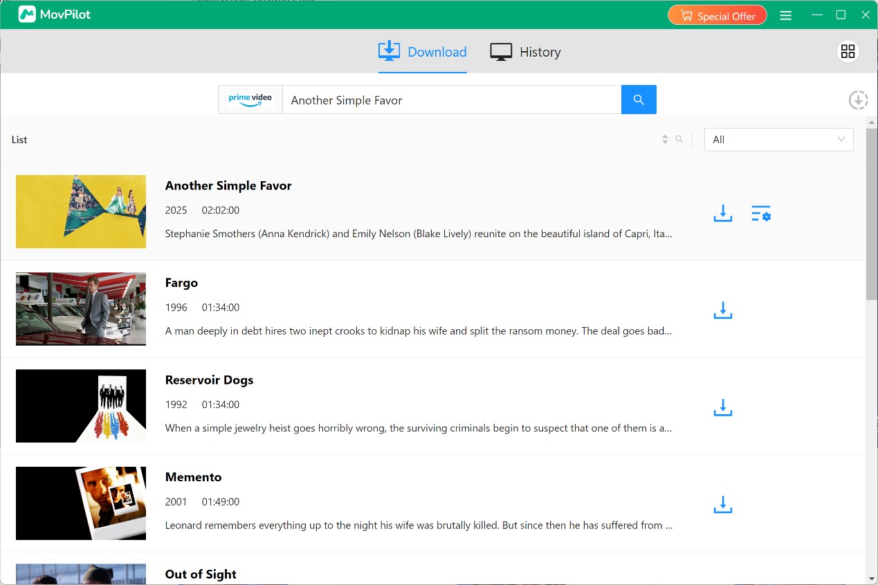 MovPilot Amazon Prime Downloader review: operation step 2