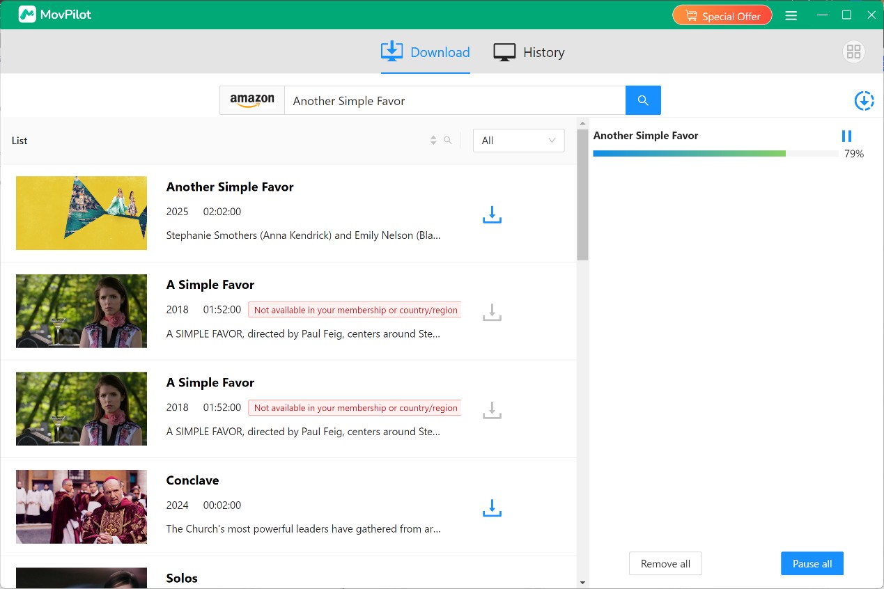 MovPilot Amazon Prime Downloader review: operation step 4