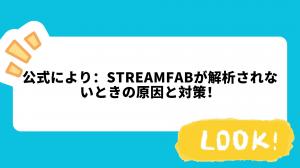 【公式】StreamFabが解析されない原因と対処法を徹底解説！