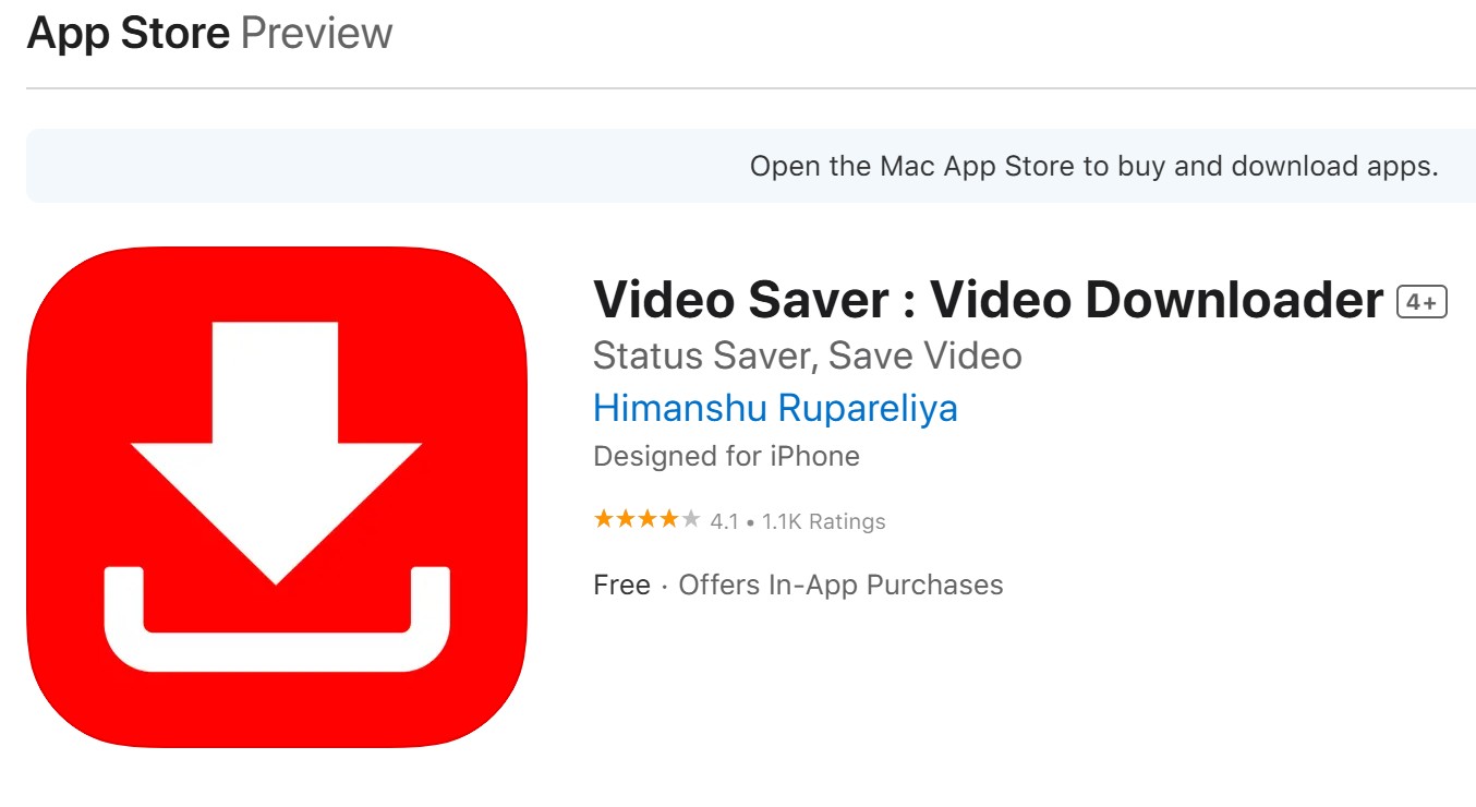 Video Saver link download and iPhone collection screen