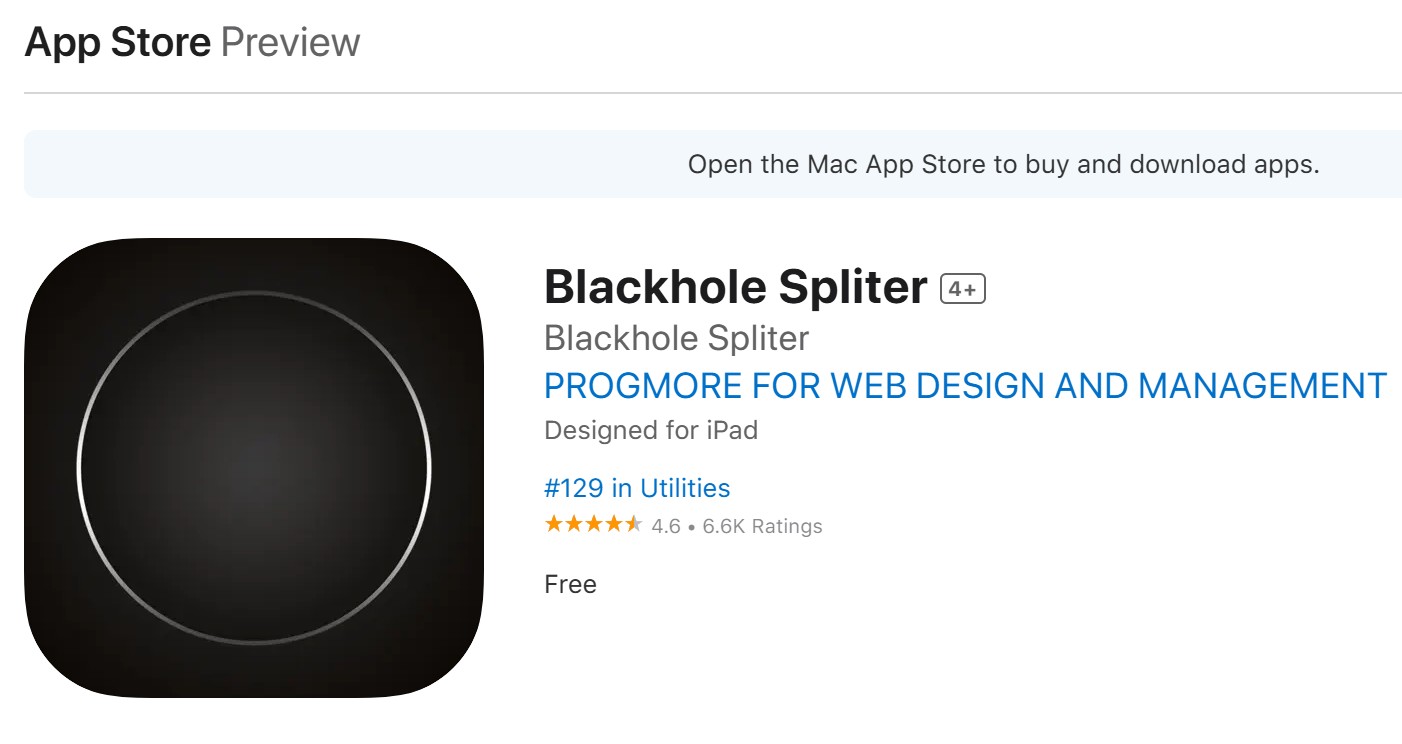 Blackhole Splitter iPhone clip splitting and file management