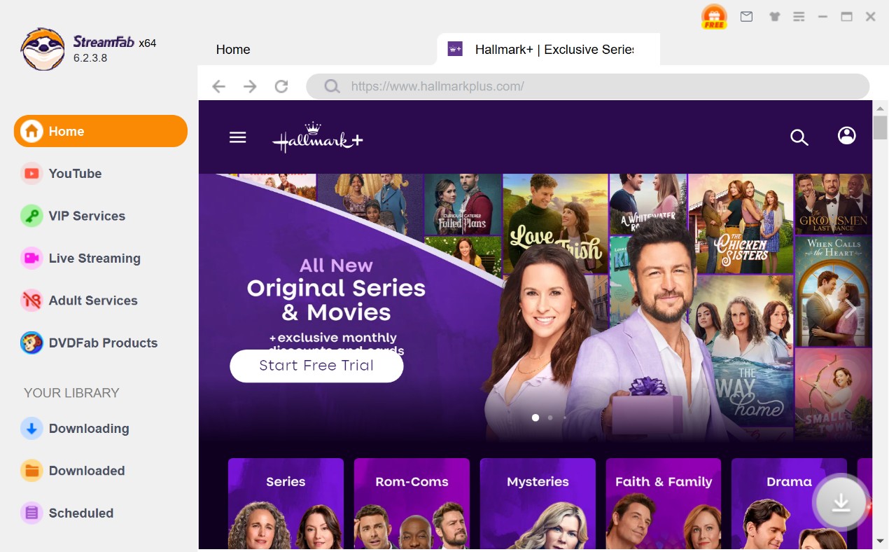 How to download videos from Hallmark+ with StreamFab on Windows: Step 2