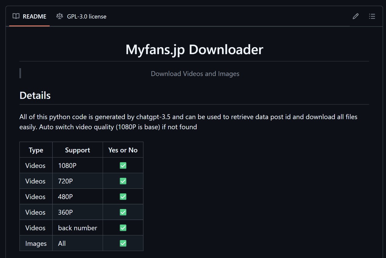 Open-source MyFans downloader projects hosted on GitHub: community-maintained CLI utilities for advanced users
