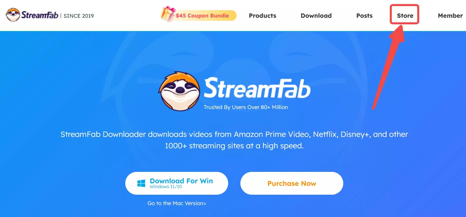StreamFab Store-Seite öffnen — Navigation zur MyCombo-Konfiguration