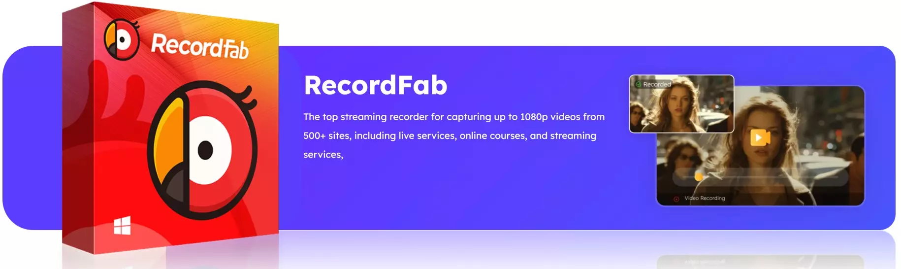 RecordFab main window set up to capture a Paramount+ stream at 1080p