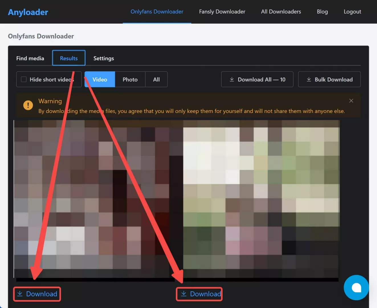 A guide to download OnlyFans message videos with Anyloader: step 1