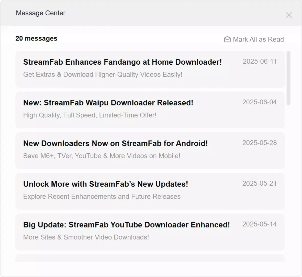 StreamFab updates very often, over 50+ times a year