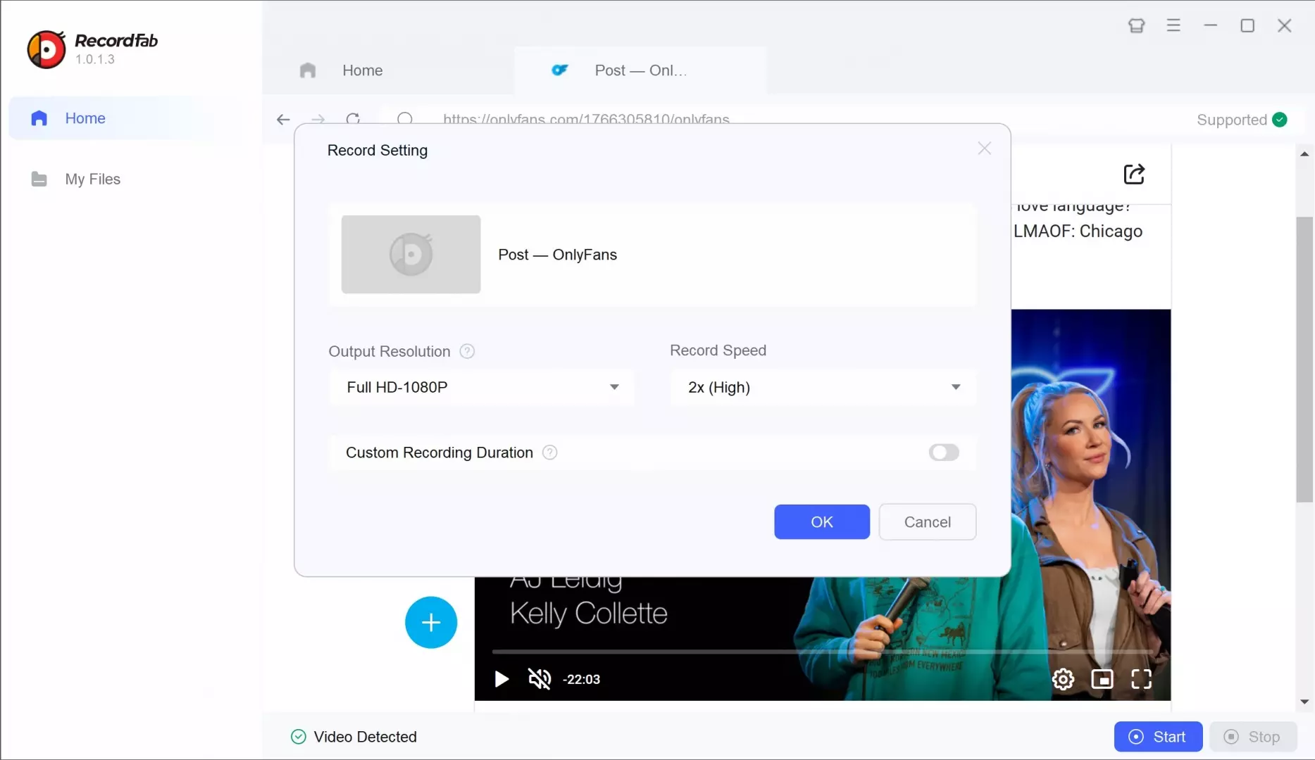 A guide to record OnlyFans videos with RecordFab: step 3