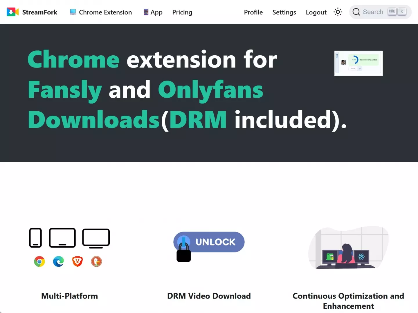 StreamFork browser and mobile access for authorized OnlyFans message videos