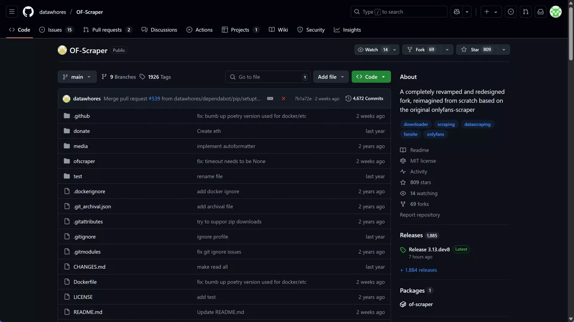 OF-Scraper can scrape OnlyFans videos