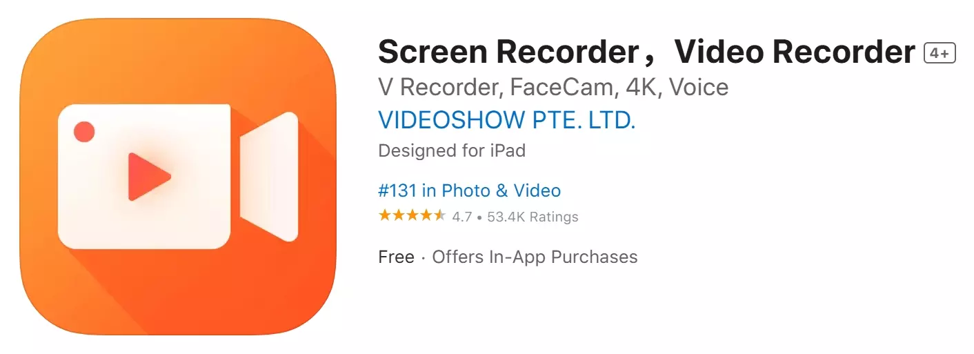 V Recorder OnlyFans 手機螢幕錄影操作畫面