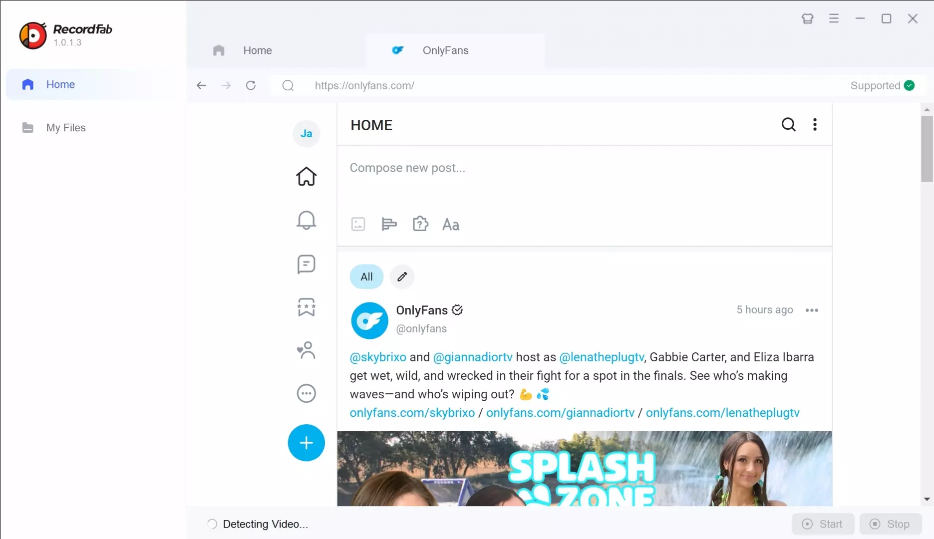 A guide to record OnlyFans videos with RecordFab: step 2