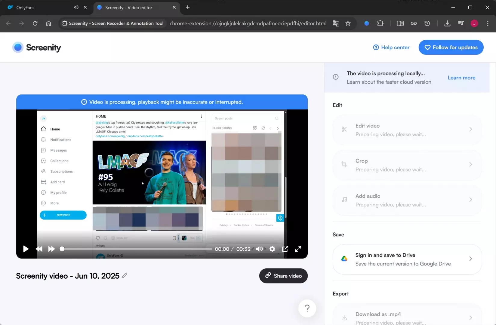 A guide to record OnlyFans videos with Screenity: step 4