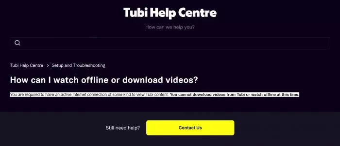 can you download from tubi