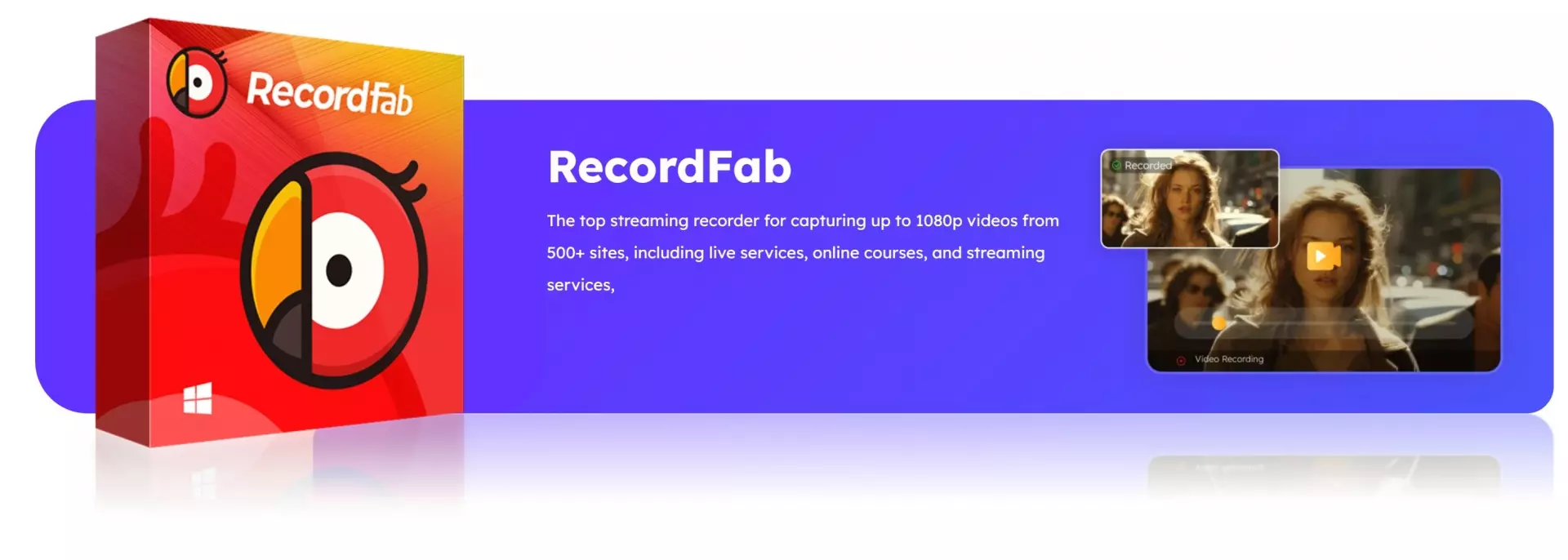 RecordFab main interface for capturing Pluto TV playback offline