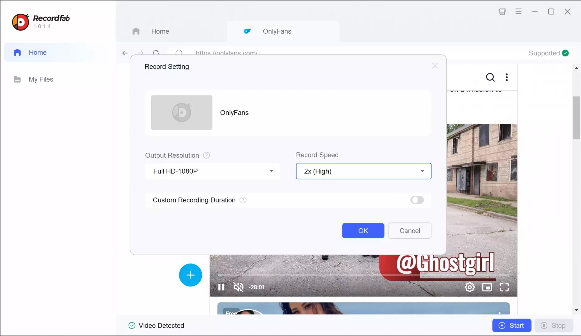 How to record OnlyFans to MP4 with RecordFab