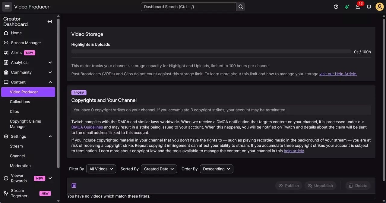 how to download twitch videos with official VOD function: step 2