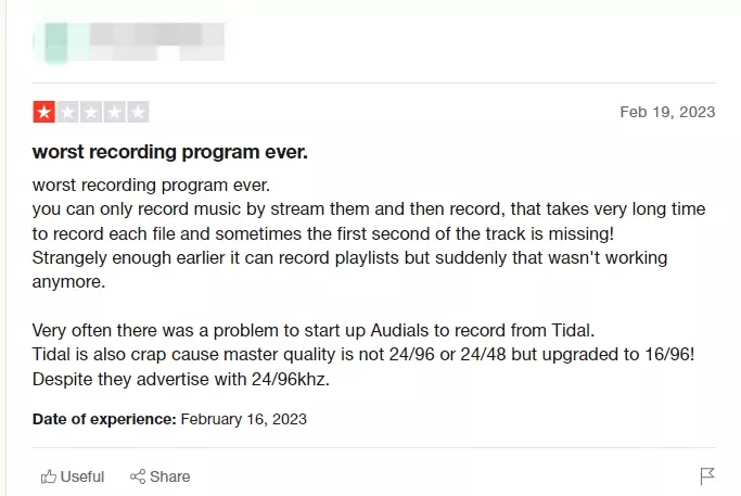 Audials recording issue diagnosis