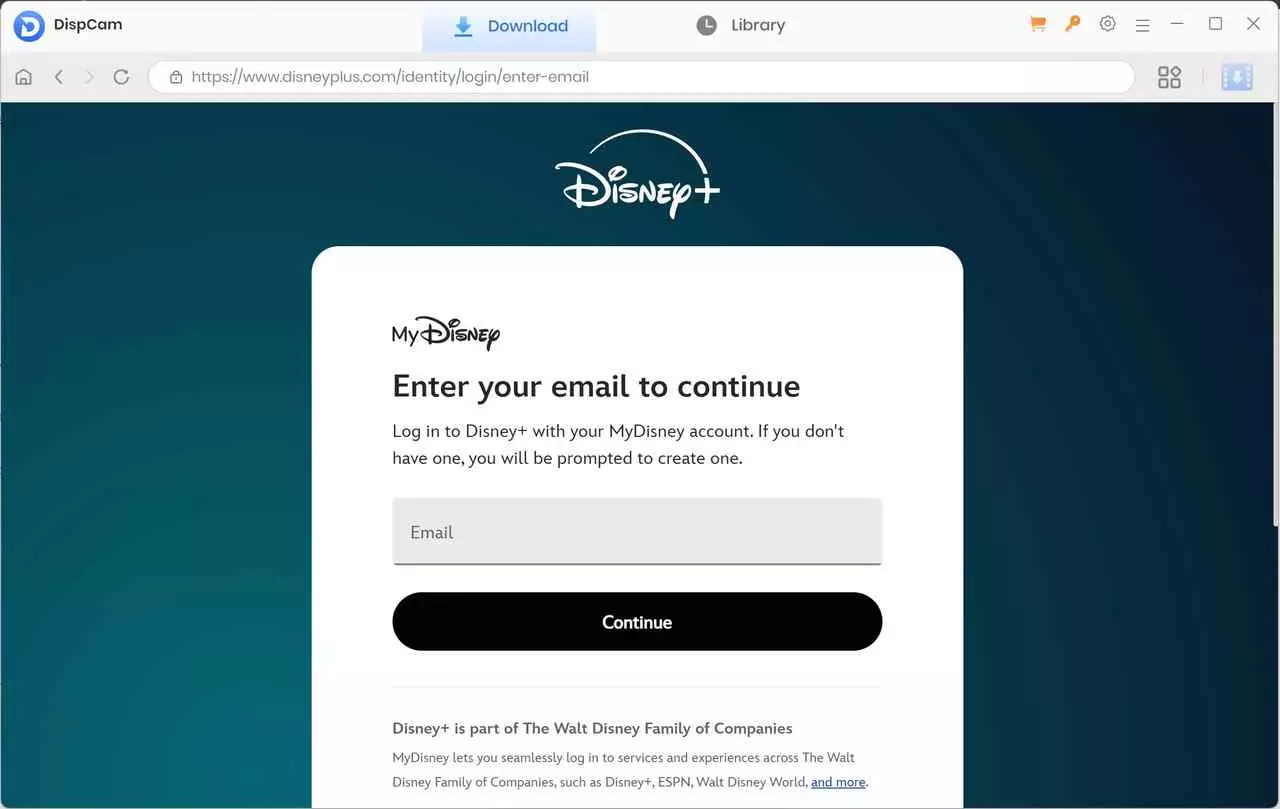 a guide to rip from disney plus with dispcam: step 2