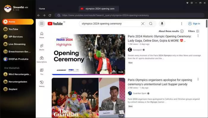 Video im integrierten Browser von StreamFab abspielen
