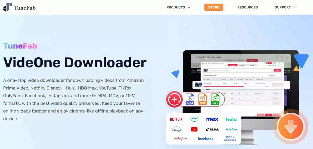 third best anystream alternative: tunefab videone downloader