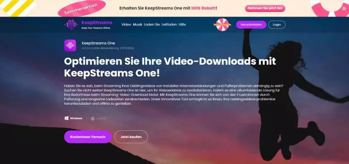 Keepstreams One Downloader-Oberfläche