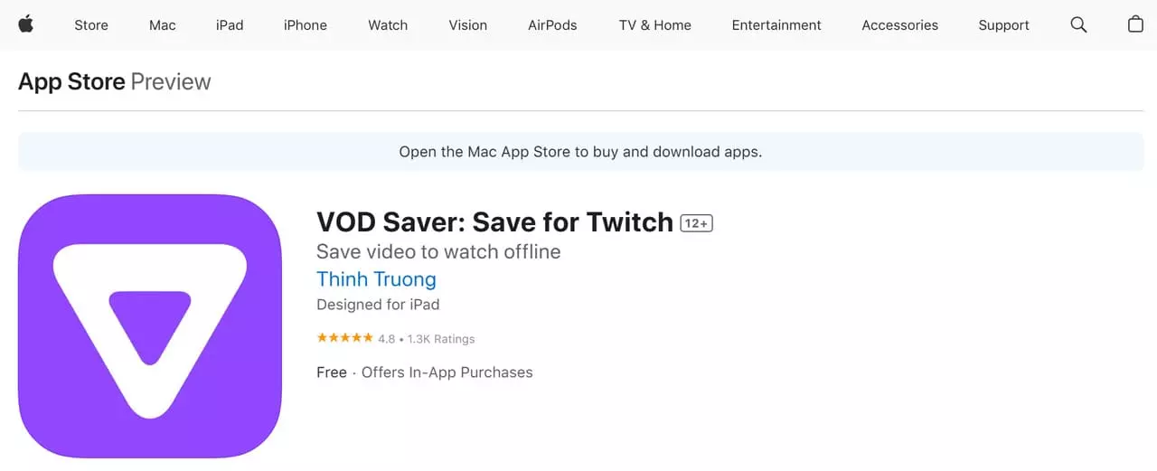 vod saver: save for twitch can download twitch videos on ios devices