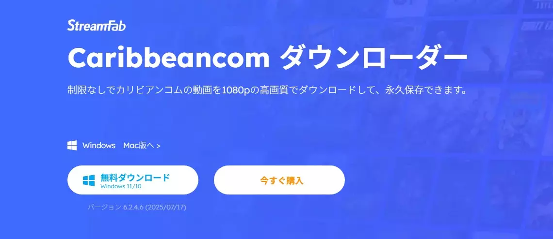 StreamFab カリビアンコム ダウンローダーの製品インターフェース画像