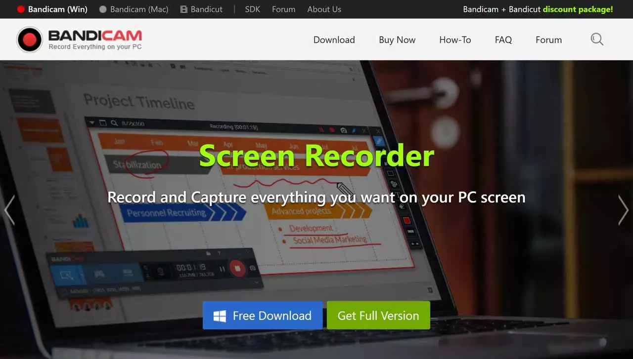 Bandicam screen recorder interface used for Tubi capture