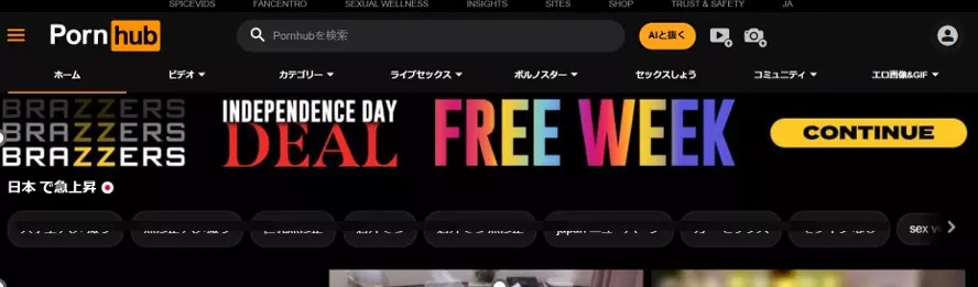 OnlyFans Leak代替１．Pornhub（ポーンハブ）