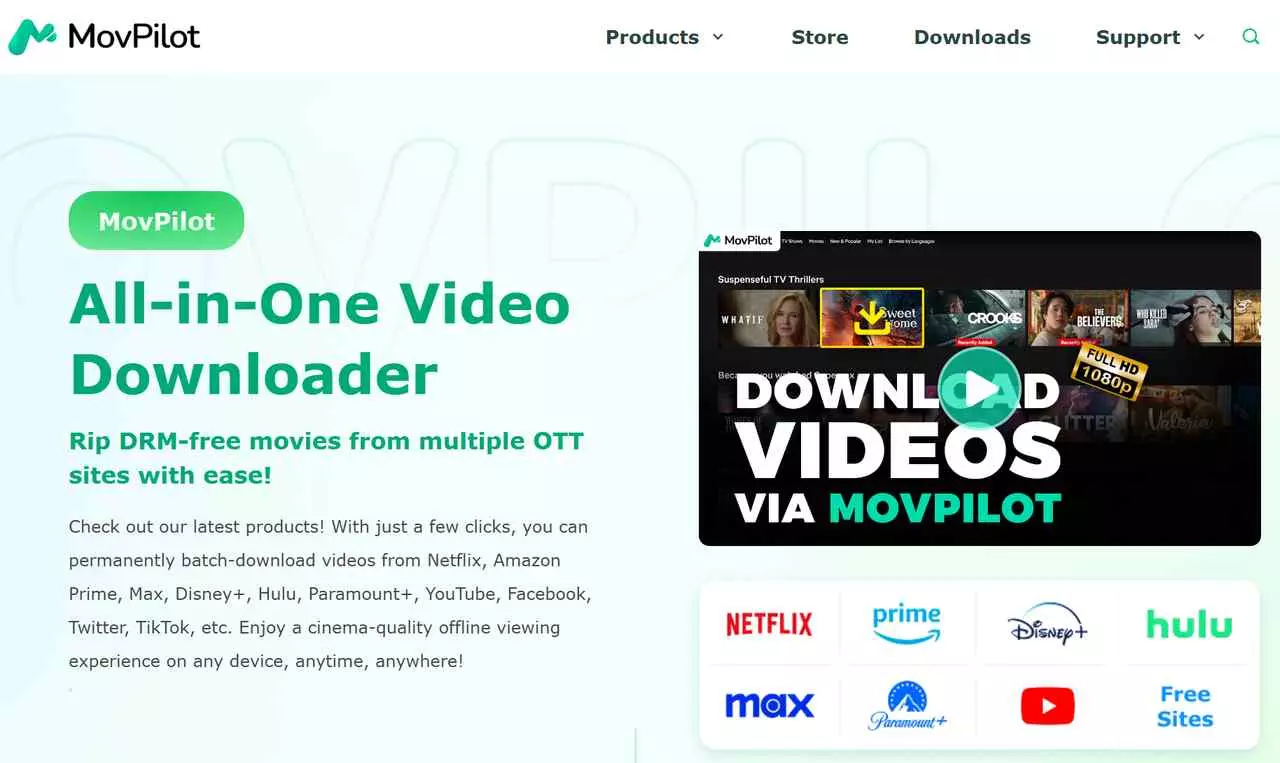 fourth best anystream alternative: movpilot