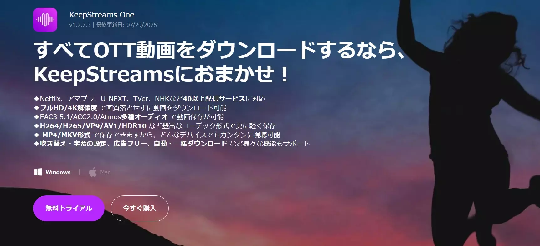 KeepStreamsでDisney+作品の字幕と音声を選ぶ画面
