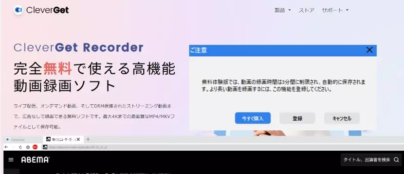 CleverGetの料金プラン画面で年間版と永久版の価格を確認