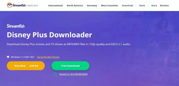StreamFab Disney Plus Downloader 主介面顯示 Disney+ 影片選單與下載佇列的畫面