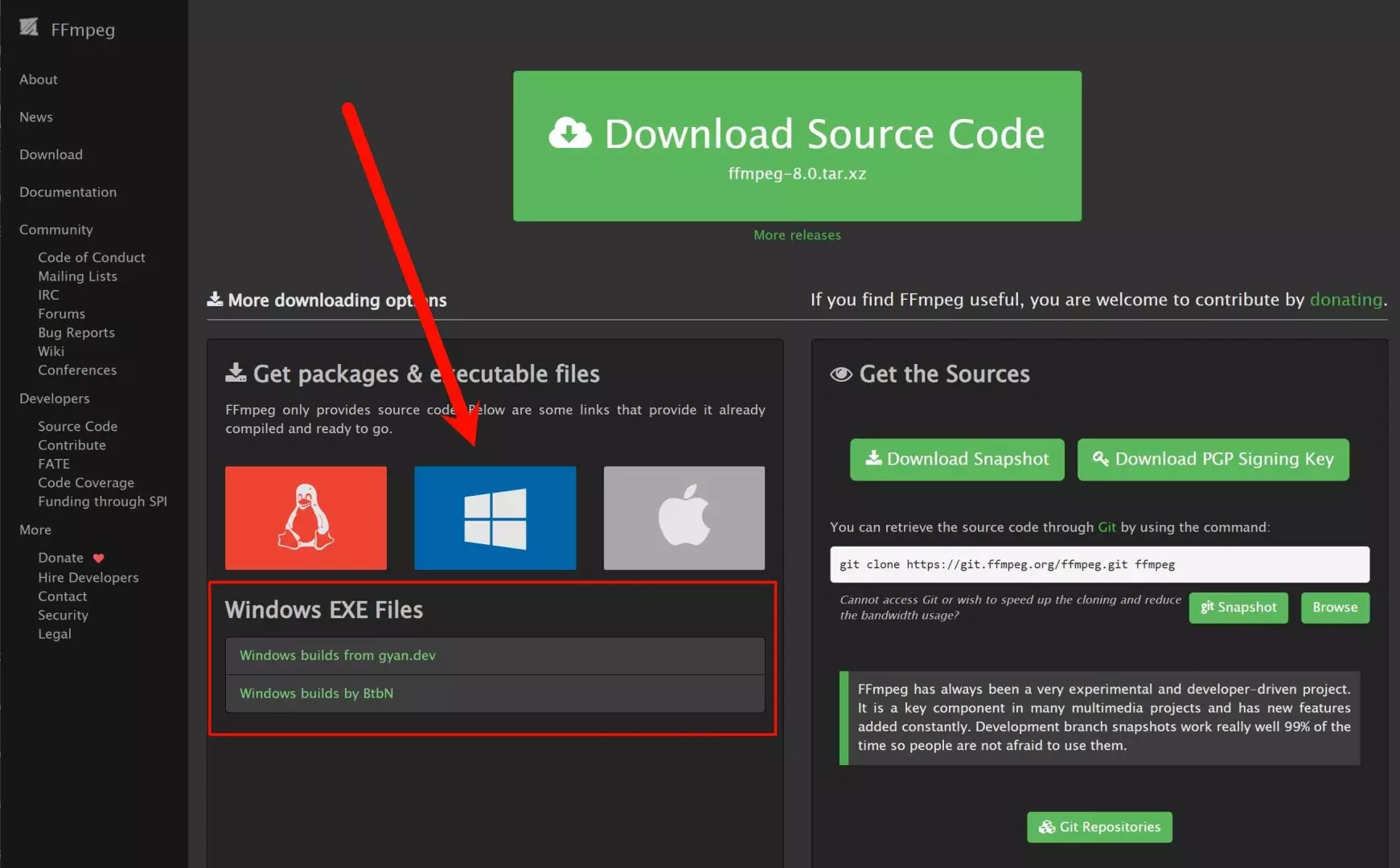 install ffmpeg for merging audios and videos downloaded by yt-dlp on windows