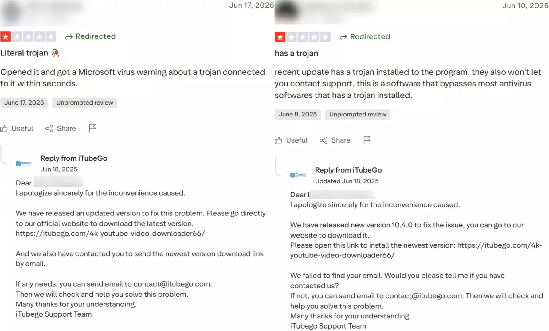 itubego youtube downloader user reviews about trojan