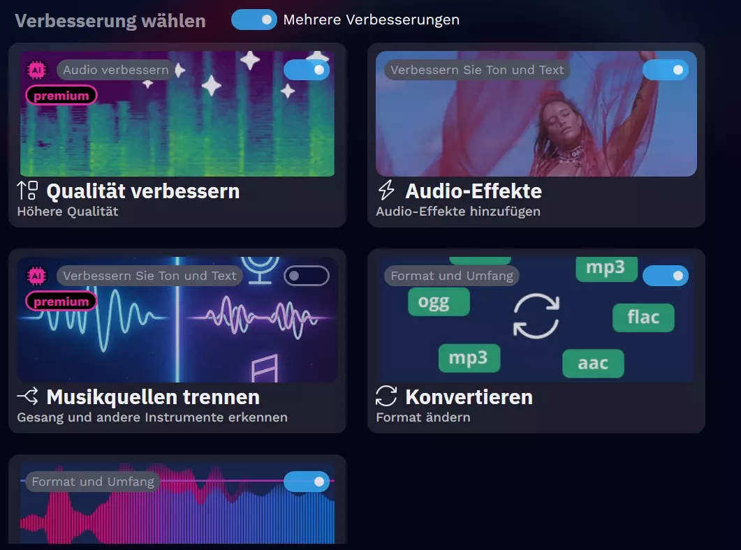 Neue KI-Verbesserung Funktion im Musik von Audials One 2026