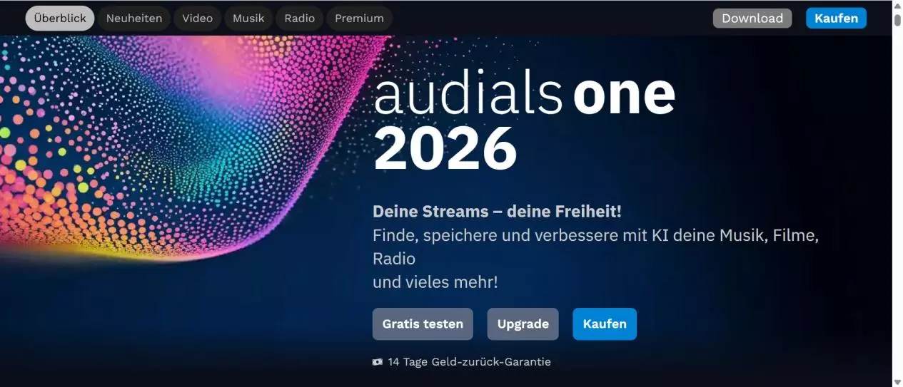 Bedienungsanleitung von Audials One 2026, step 1
