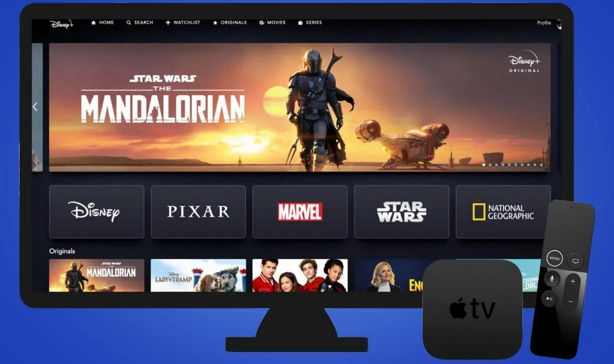 Sony BRAVIA Google TV 打開電視原生 Disney+ App 邊玩 Switch 邊看迪士尼影片示意