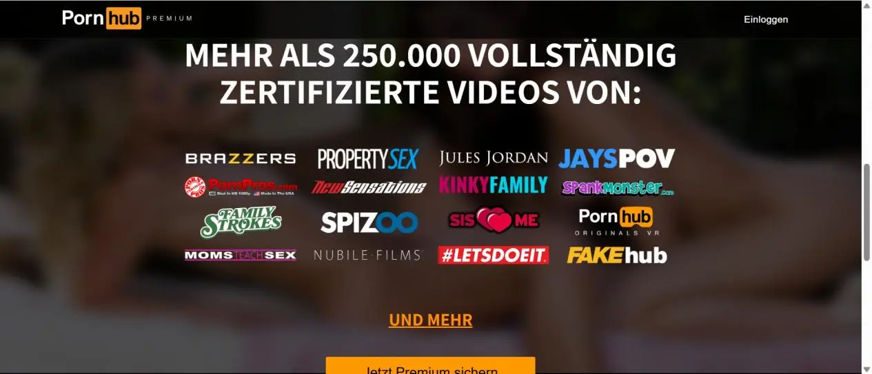 Pornhub Premium Anmeldung: offizielle Premium-Startseite mit Upgrade-Aufruf