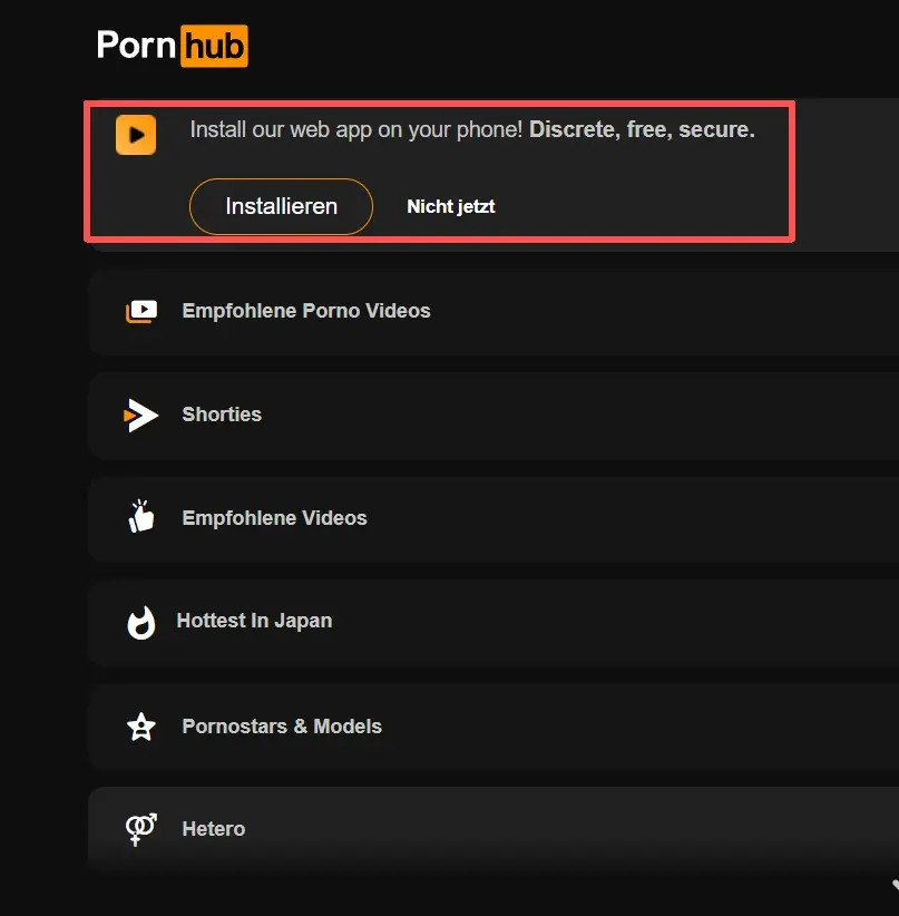 Wie bekommt man die PornHub App auf seine Geräte im Jahr 2026?